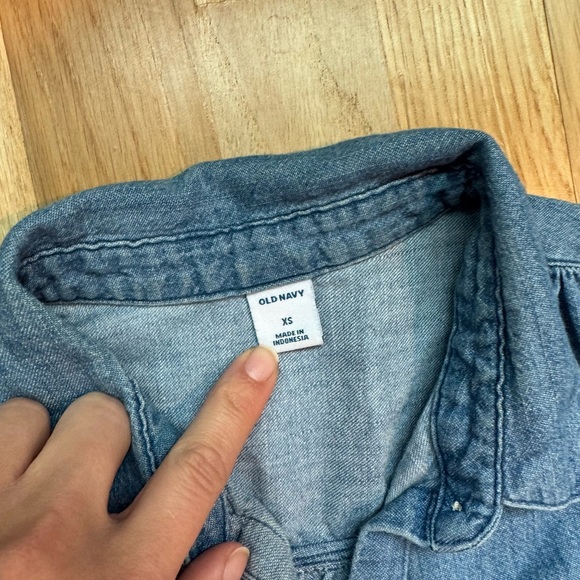 Sleeveless Denim Shirt Dress - Blue - Picture 2 of 4